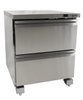 Rustfri køleskab/fryser, omstillingsbar, 2 skuffer
