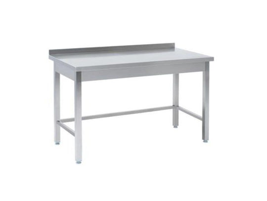 Rustfrit stålbord m. bagkant, 60 cm bredde