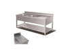 Rustfrit stålbord m. 2 vaske, underhylde & tørreplads til højre, 60-70 cm - NordeleGastro
