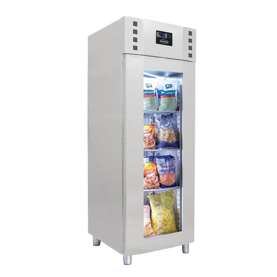 Fryser, 700/1400 liter m. glas i midten